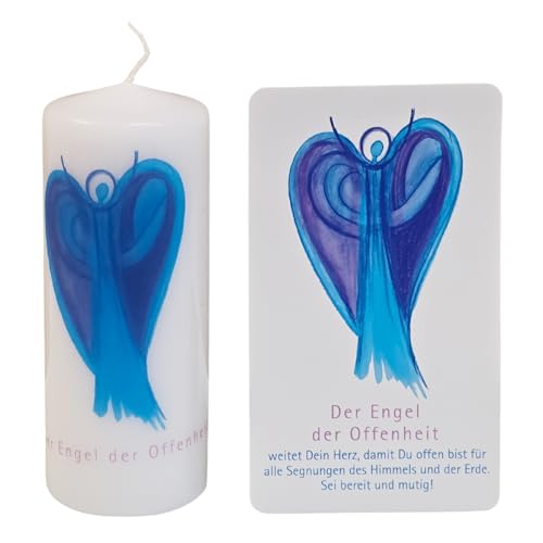 Engel der Offenheit Kerze blau weiß 12 cm mit liebevollem Spruch für Mut, offen sein, Segnung - kleines Geschenk zum Geburtstag, Weihnachten, Ostern Engel der Offenheit Kerze blau weiß 12 cm mit liebevollem Spruch für Mut, offen sein, Segnung - kleines Geschenk zum Geburtstag, Weihnachten, Ostern von Herzmensch