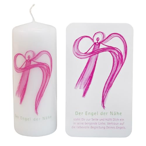 Engelkerze Engel der Nähe pink mit Karte – Geschenkkerze mit Engelmotiv von Andrea Zrenner aus Regensburg – Symbol für Liebe, Geborgenheit & Trost 12 cm Engelkerze Engel der Nähe pink mit Karte – Geschenkkerze mit Engelmotiv von Andrea Zrenner aus Regensburg – Symbol für Liebe, Geborgenheit & Trost 12 cm von Herzmensch