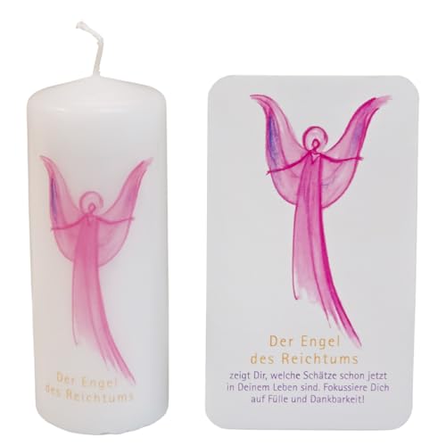 Engelkerze des Reichtums 12 cm Wachskerze mit Spruch und Karte rosa spirituell und religiöser Schutzengel für Fülle und Dankbarkeit als Geschenk für Frauen Engelkerze des Reichtums 12 cm Wachskerze mit Spruch und Karte rosa spirituell und religiöser Schutzengel für Fülle und Dankbarkeit als Geschenk für Frauen von Herzmensch