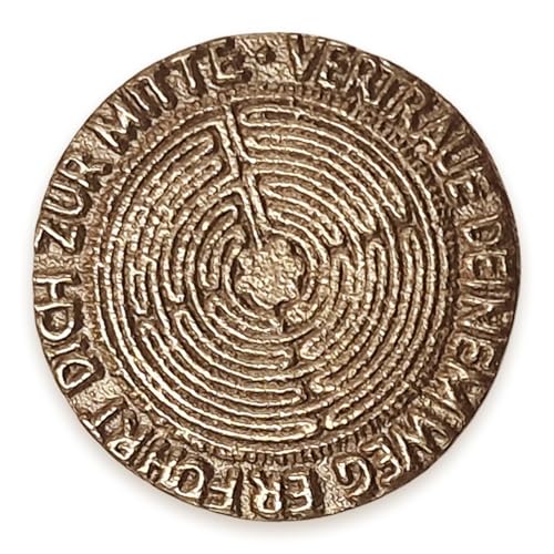 Herzmensch Kleine Glücksmünze als Glücksbringer 3,8 cm Gold Massive Bronze Glückstaler zum Geburtstag, als Kleinigkeit und Mut Machen für Kranke zuhause oder im Krankenhaus von Herzmensch