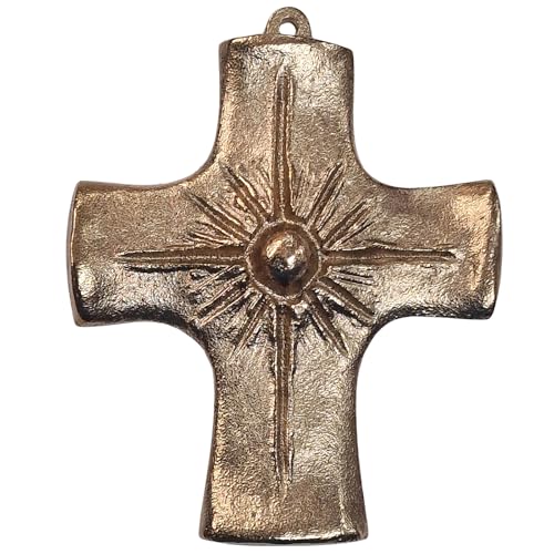 Herzmensch Kleines Kreuz aus massiver Bronze 7 x 8 cm gold als Wandkreuz oder Grabkreuz zum Aufhängen oder als Geschenk für Trost und Trauernde Herzmensch Kleines Kreuz aus massiver Bronze 7 x 8 cm gold als Wandkreuz oder Grabkreuz zum Aufhängen oder als Geschenk für Trost und Trauernde von Herzmensch