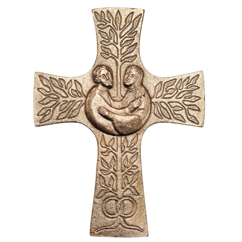 Herzmensch Kleines Vermählungskreuz gold Kreuz zum Aufhängen als Geschenk zur Hochzeit - echte Bronze - 11 x 15 cm vom Bildhauer Christoph Fischbach Herzmensch Kleines Vermählungskreuz gold Kreuz zum Aufhängen als Geschenk zur Hochzeit - echte Bronze - 11 x 15 cm vom Bildhauer Christoph Fischbach von Herzmensch