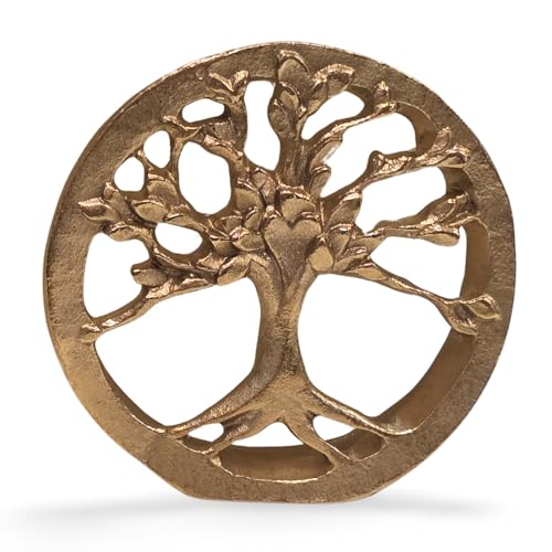 Kleiner Bronze Lebensbaum rund Dekoration Massive Bronze 8 cm zur Hochzeit, Weihnachten oder Geburtstag Baum des Lebens als Symbol von Leben von Herzmensch