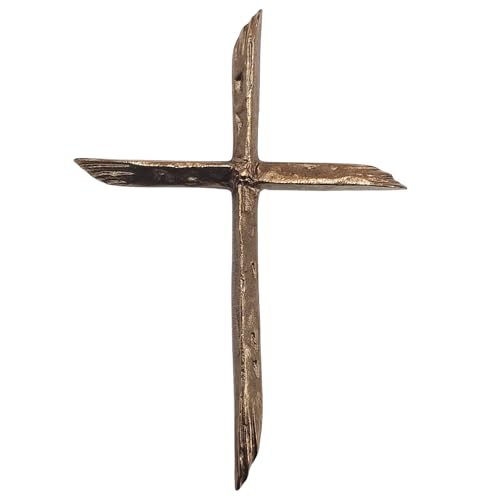 Modernes Kreuz zum Aufhängen schlicht aus massiver Bronze gold 10 x 14 cm Wandkreuz vom Bildhauer H. Uppendahl als Hauskreuz Modernes Kreuz zum Aufhängen schlicht aus massiver Bronze gold 10 x 14 cm Wandkreuz vom Bildhauer H. Uppendahl als Hauskreuz von Herzmensch
