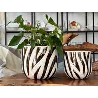 Blumentopf/Übertopf Aus Keramik Handmade Of Vietnam Tischdekoration Homedecor Geschenk Pflanzen von HerzstueckeABG