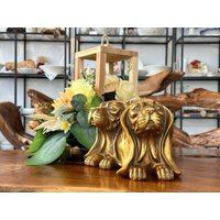 Buchstütze/Bücherhalter Set Aus 2 Stück Statue Gold Hund Figur Dekoration Halter Homedecor Dekor Geschenkidee von HerzstueckeABG