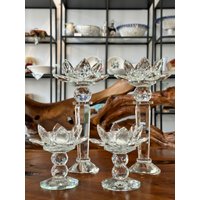 Kerzenhalter/Kerzenständer Kristall - Teelichthalter Lotus Form Dekoration Aus Glas Tischdekoration Dekor Homedecor Geschenk von HerzstueckeABG