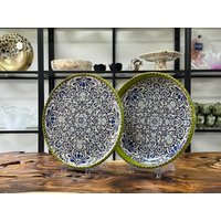 Schale/Handbemalte Schüssel Salatschüssel Servierplatte Handarbeit Aus Spanien Tischdekoration Geschirr Küchendekor Geschenk von HerzstueckeABG