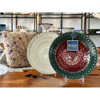 Schale/Obstschale Handarbeit Aus Glas Dekorative Tabletts Dekoration Mit Ornament Tischdekoration Dekor Geschenkidee von HerzstueckeABG