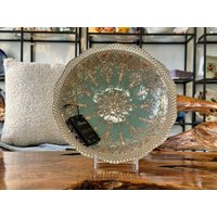 Schale/Obstschale Handarbeit Aus Glas Dekorative Tabletts Dekoration Mit Ornament Tischdekoration Dekor Geschenkidee von HerzstueckeABG