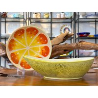 Schüssel/Salatschüssel Orange Schale Obstschale Tischdekoration Geschirr Keramikgeschirr Küchendekor Homedecor Geschenk von HerzstueckeABG