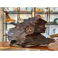 Uhr/Tischuhr Aus Holz Holzuhr Handarbeit Thailand Homedecor Dekoration Tischdekoration Geschenk von HerzstueckeABG