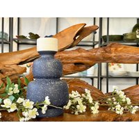 Vase/Blumenvase Moderne Dunkelblau - Stein Handarbeit Aus Keramik Tischdekoration Homedecor Dekoration Geschenk Blumen von HerzstueckeABG