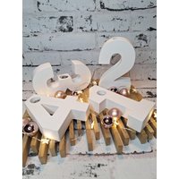 Adventskranz Inkl Klötzchentablett & Lichterkette von Herzstueckebymarina