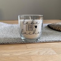 Lebe Liebe Lache - Kleines Kerzenglas Kerze Im Glas Geschenk Mitbringsel Garten Balkon Terrasse von HerzstueckevonJulia