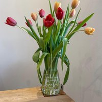 Vase Aus Glas - Frühling Ist Dann Wenn Die Seele Wieder Bunt Denkt Blumenvase Deko Geschenk Mitbringsel von HerzstueckevonJulia