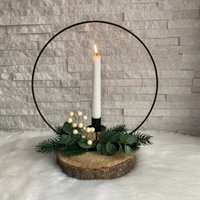 Kranz | Metallring Mit Fuß Eukalyptus Weihnachten Weihnachtskranz Kerzenhalter Kerze von HerzundHandDesign