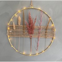 Trockenblumenkranz | Kranz Metallring Wanddeko |Trockenblumen Flowerhoop von HerzundHandDesign