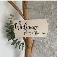 Türkranz | Kranz Metallring Wanddeko |Eukalyptus Personalisierbar Wunschtext von HerzundHandDesign