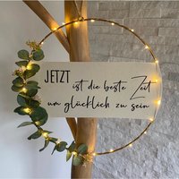 Türkranz | Kranz Metallring Wanddeko |Eukalyptus Personalisierbar Wunschtext von HerzundHandDesign