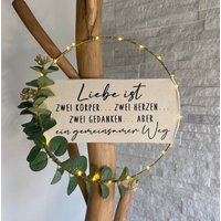 Türkranz | Kranz Metallring Wanddeko |Eukalyptus Personalisierbar Wunschtext von HerzundHandDesign