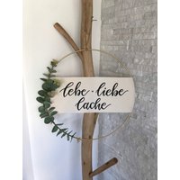 Türkranz | Kranz Metallring Wanddeko |Eukalyptus Personalisierbar Wunschtext von HerzundHandDesign