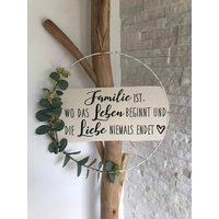 Türkranz | Kranz Metallring Wanddeko |Eukalyptus Personalisierbar Wunschtext von HerzundHandDesign