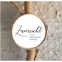 Türkranz | Türschild Kranz Bild Bambusring Personalisierbar „Zuversicht" von HerzundHandDesign