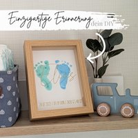 Diy | Fußabdrücke Handabdrücke Geschenkidee Personalisiert Erinnerung Geburt Kinderzimmer Baby Bilderrahmen Andenken von HerzwerkbySandra