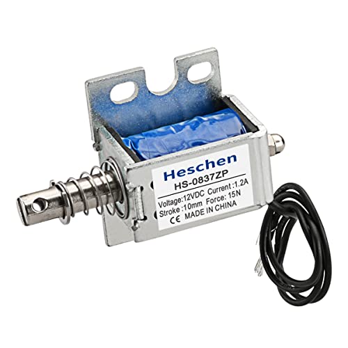 Hechen Elektromagnet JF-0837ZP DC12V 1A 0,8N 10mm Hub Push Pull Typ Open Frame Türschloss von Heschen