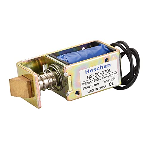 Heschen Elektromagnetmagnet HS-S0837DL DC12V 1A 15N 10mm Hub Push Pull Typ Open Frame Türschloss von Heschen