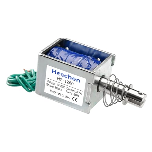 Hechen Magnet-Elektromagnetnetz, HS-1250, DC12V, 3,7A, 60N, 10mm Hub, Push-Pull-Typ, Türschloss mit offenem Rahmen von Heschen