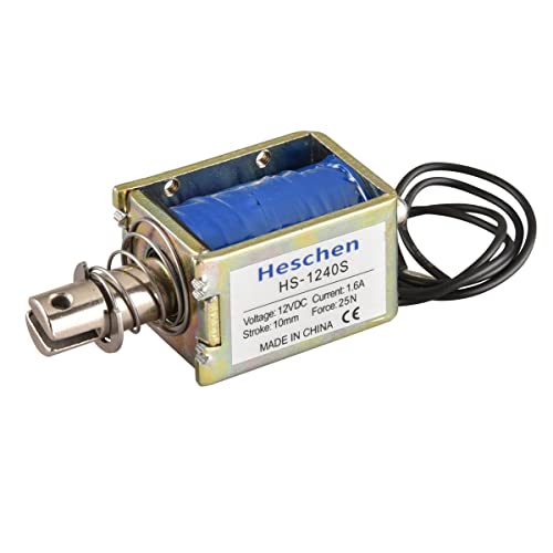 Hechen Magnetspule Elektromagnetnetz HS-1240S DC12V 1.6A 25N 10mm Hub Push Pull Type Open Frame Türschloss von Heschen