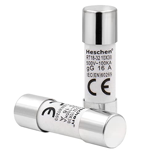 Heschen 20 Stück Zylindrische Keramikrohrsicherung RT18-32 (RO15) 10x38mm 16A 500V CE von Heschen