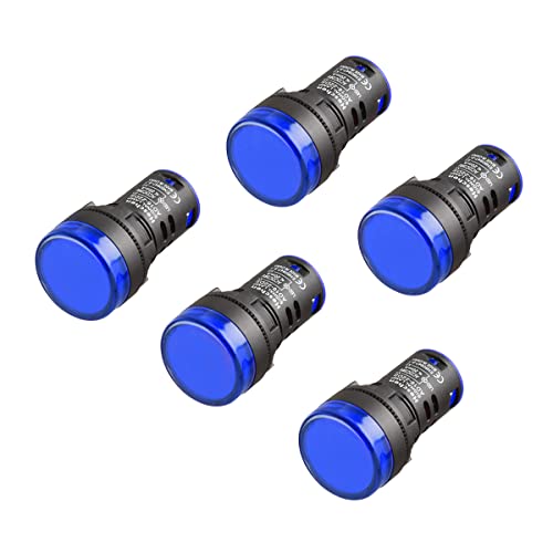 Heschen 22mm LED Kontrollleuchte AD16-22D/S 24VDC 20mA blau Lichtfarbe 5er Pack von Heschen