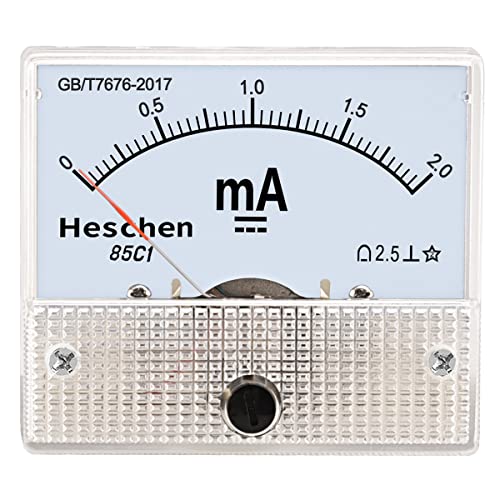 Heschen 85C1-2mA Rechteckiges Strommessgerät Amperemeter Tester DC 0-2,0 mA Klasse 2,5 weiß von Heschen
