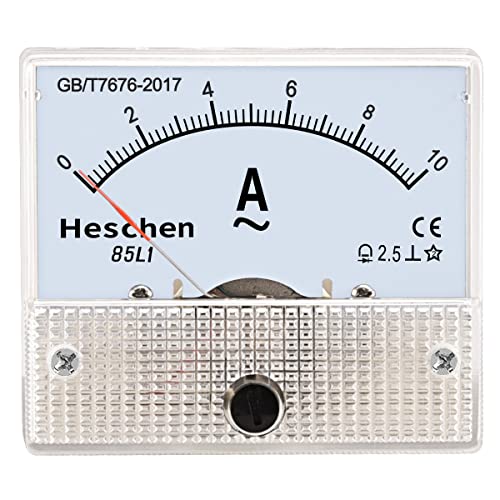 Heschen 85L1-10A Rechteck Panel montiert Strommessgerät Amperemeter Tester AC 0-10A Klasse 2,5 weiß von Heschen