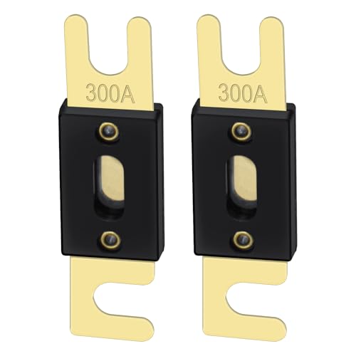Heschen ANL-Sicherung, ANL-300, 300 A, für Kfz-Audiosysteme, Goldfarben/Schwarz, 2er-Pack Heschen ANL-Sicherung, ANL-300, 300 A, für Kfz-Audiosysteme, Goldfarben/Schwarz, 2er-Pack von Heschen