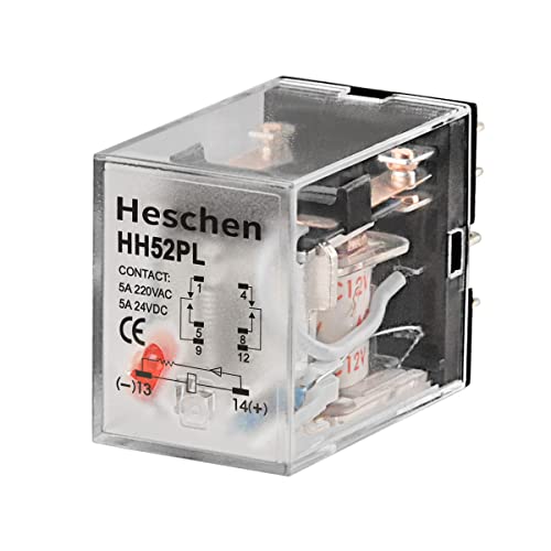 Heschen Allgemeine Zweck Relais, HH52P-L, 12VAC Spule, 5A 28VDC / 240VAC, DPDT, LED-Anzeige, 8 Pin Terminals Heschen Allgemeine Zweck Relais, HH52P-L, 12VAC Spule, 5A 28VDC / 240VAC, DPDT, LED-Anzeige, 8 Pin Terminals von Heschen