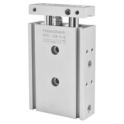 Heschen Doppelter Aluminium-Luftzylinder, CXSM 25-40, Führungsstangen-Platte, Doppelstabgeführt, Pneumatisches Gleitlager, Gepolstert, 25mm Bohrung, 40mm Hub, Doppelt Wirkend Heschen Doppelter Aluminium-Luftzylinder, CXSM 25-40, Führungsstangen-Platte, Doppelstabgeführt, Pneumatisches Gleitlager, Gepolstert, 25mm Bohrung, 40mm Hub, Doppelt Wirkend von Heschen