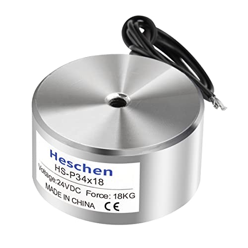 Heschen Elektromagnet-Magnet, P34/18, Außendurchmesser 34mm, DC24 V, 18 kg von Heschen