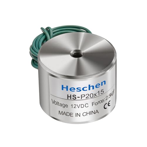 Heschen Elektromagnet-Magnet P20/15, Außendurchmesser: 20 mm, DC 12 V, 2,5 kg von Heschen