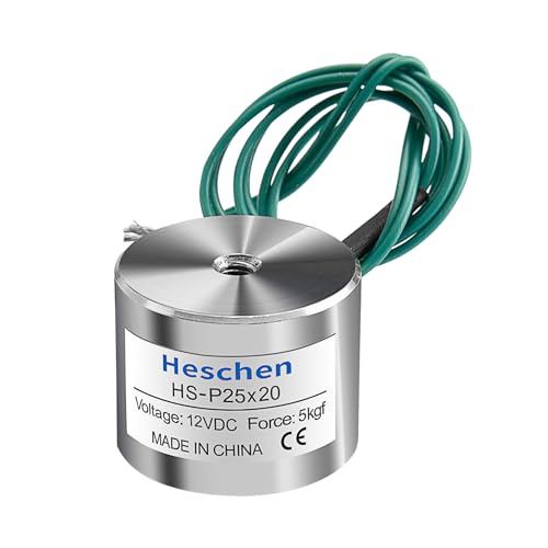 Heschen Elektromagnet Magnet Solenoid, P25/20, OD 25mm, DC 12V, 5kg/11lb von Heschen