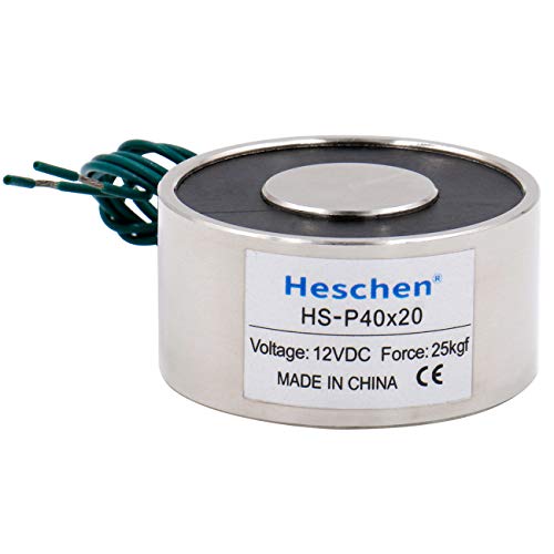 Heschen Elektromagnet-Magnet P40/20, Außendurchmesser: 40 mm, DC 12 V, 25 kg von Heschen