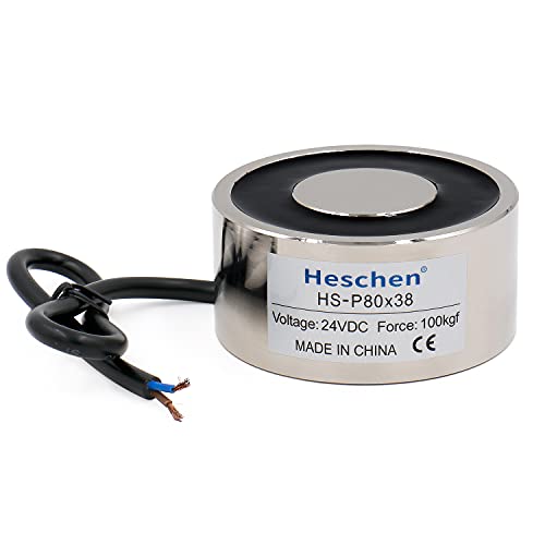 Heschen Elektromagnet-Magnet P80/38, Außendurchmesser: 80 mm, DC 24 V, 100 kg von Heschen