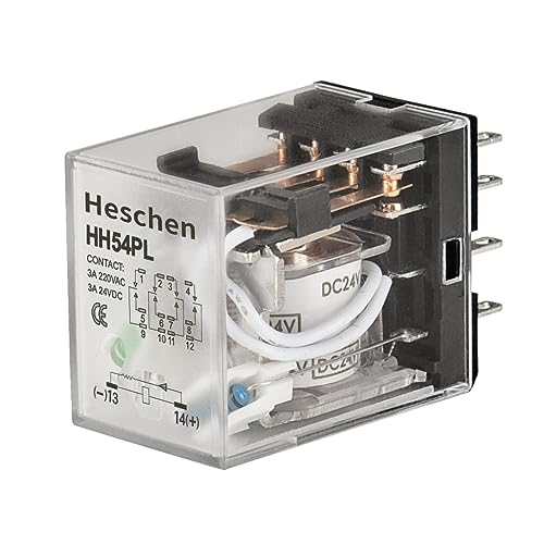 Heschen Gereral Purpose Power Relais, HH54P-L, 24VDC Coil, 3A 220VAC/24VDC, 4PDT, 14 Pin Terminals, LED-Anzeige Heschen Gereral Purpose Power Relais, HH54P-L, 24VDC Coil, 3A 220VAC/24VDC, 4PDT, 14 Pin Terminals, LED-Anzeige von Heschen