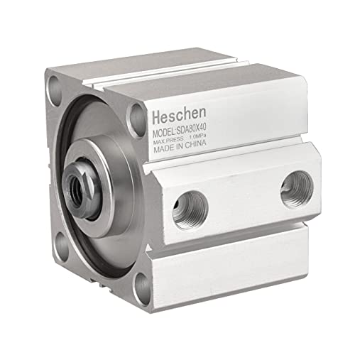 Heschen Kompakter Aluminium-Luftzylinder SDA 80-40 Bohrung: 80mm Hub 40mm 3/8 PT Portgröße Double Acting von Heschen