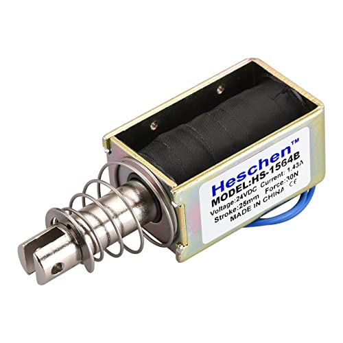 Heschen Magnet-Elektromagnet, HS-1564B, DC24V 1,43A, 25mm Hub, Kraft 30N, Push-Pull-Typ, offener Rahmen, Linearbewegung von Heschen