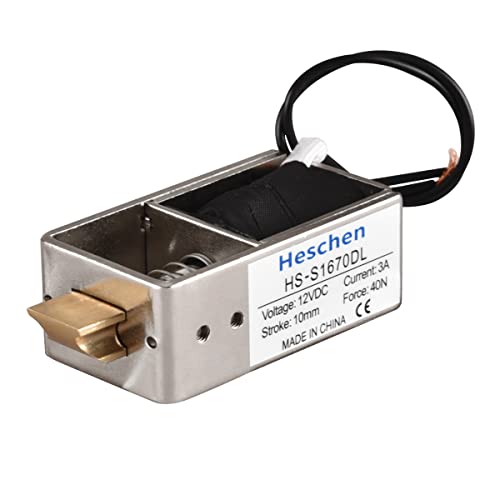 Heschen Magnet-Elektromagnetnetz, HS-S1670DL, DC12V 3A 40N, 10mm Hub, Push Pull Type Open Frame Türschloss von Heschen