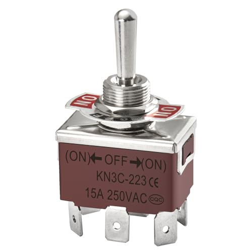 Heschen Metall Kipptaster DPDT Momentan (EIN)/AUS/(EIN) 3 Position 15A 250VAC 6 Tab Klemme CE von Heschen
